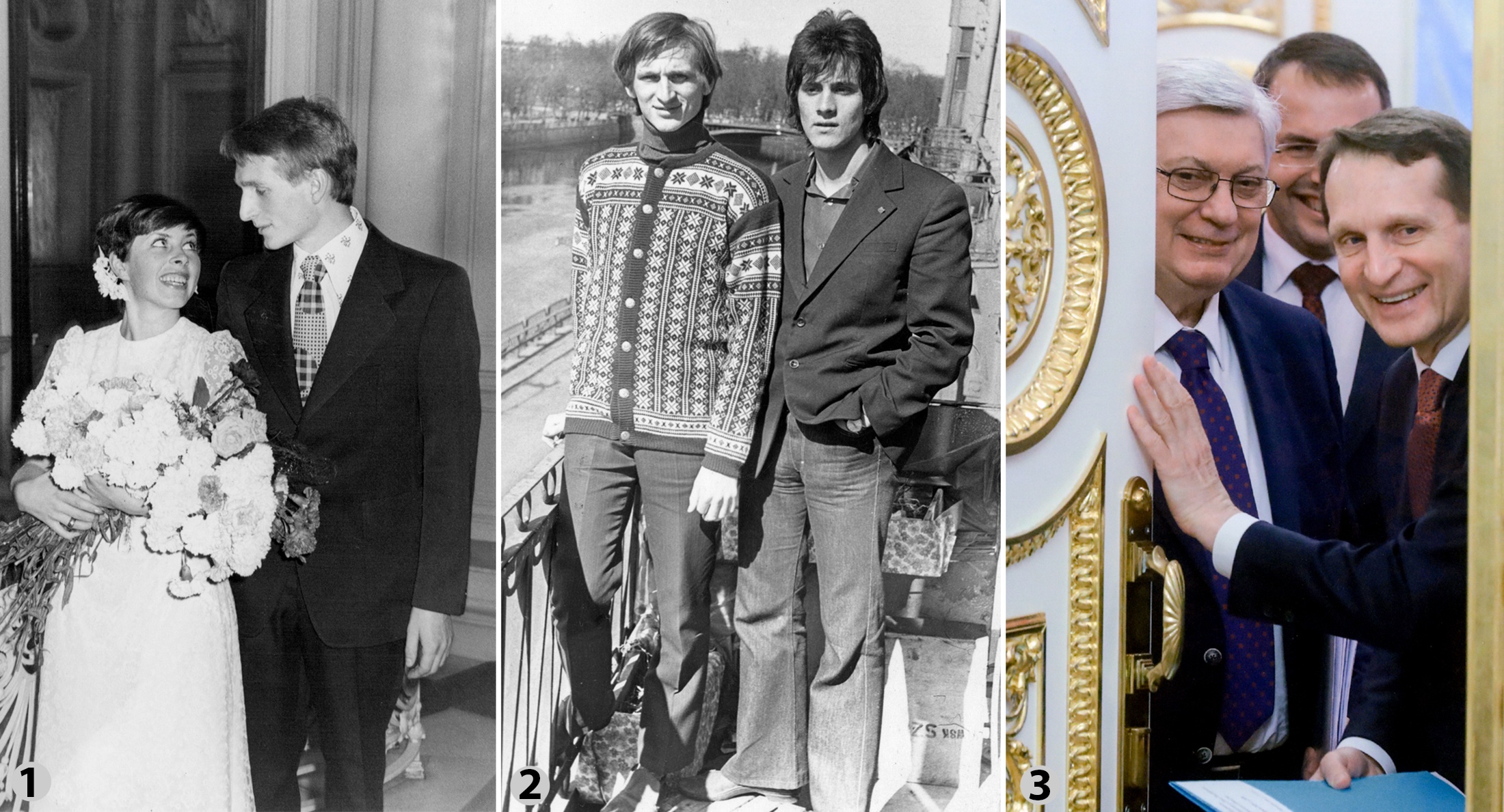 1) 10.9.1977 - точка отсчета семейного счастья. 2) Съемка по-братски. 3) Ректор МГИМО Анатолий Торкунов, заместитель министра науки и высшего образования Константин Могилевский и наш собеседник.
